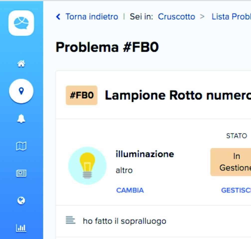 La piattaforma permette poi di entrare all interno della scheda delle singole segnalazioni, dove è possibile: Allegare documenti e file (relazioni tecniche, fatture, fotografie del cantiere, ecc )