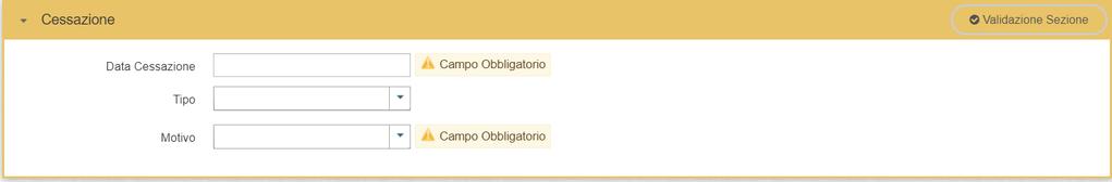 4.3 PROROGA Anche in caso di proroga, dopo aver scelto in fase di inserimento movimento proroga, la sezione Proroga permetterà di scegliere tra i tipi di proroga e di indicare la nuova data di fine