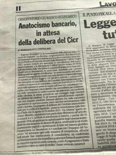 Anatocismo bancario un po di storia NO L «ECCEZIONE ITALIA»? Art. 1, co 629 della Legge di stabilità 2014 (n.