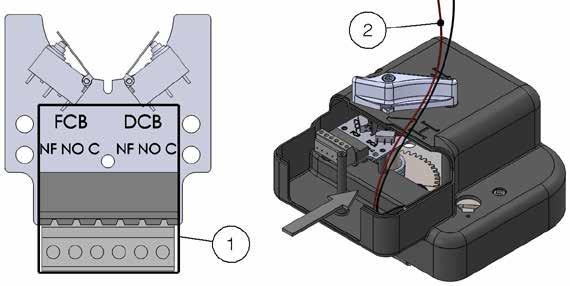 microinterruttori di posizione pala 2 Cavi magnete per alimentazione a 24 V DC.