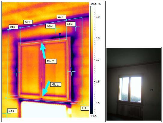 1.6 STRUMENTI PER LA LOCALIZZAZIONE DELLE PERDITE Termoanemometro, camera termografica e generatore di nebbia Condizione del telaio dopo l inizio della prova Blower Door in