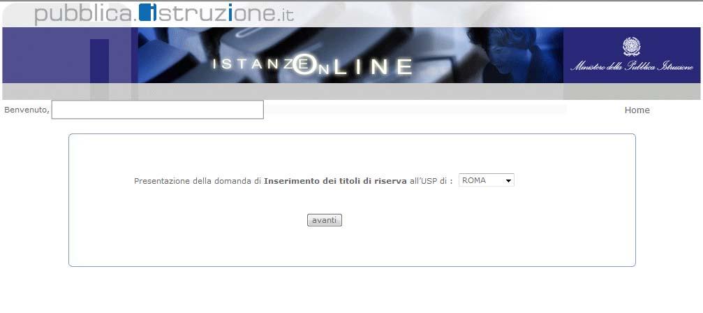 Nel caso in cui l utente si trovi nelle graduatorie ad esaurimento di due province, il sistema prospetterà una pagina dove è possibile selezionare la provincia di interesse, che