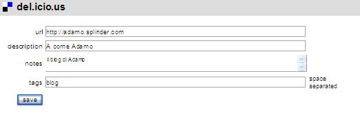 Verifichiamo l'immissione dei dati Ci appare una piccola finestra con 4 campi.