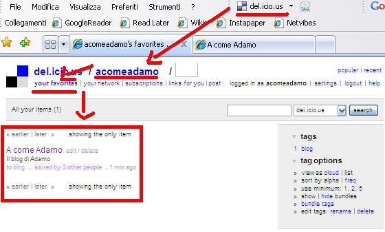 La nostra pagina del.icio.