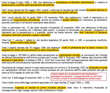 Normativa: Preambolo Contiene la descrizione delle varie fasi