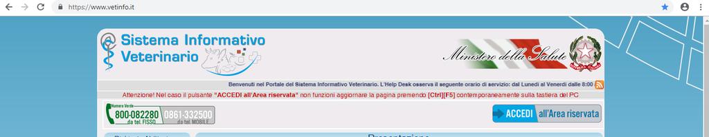 Accesso Collegandosi al sito: https://www.vetinfo.