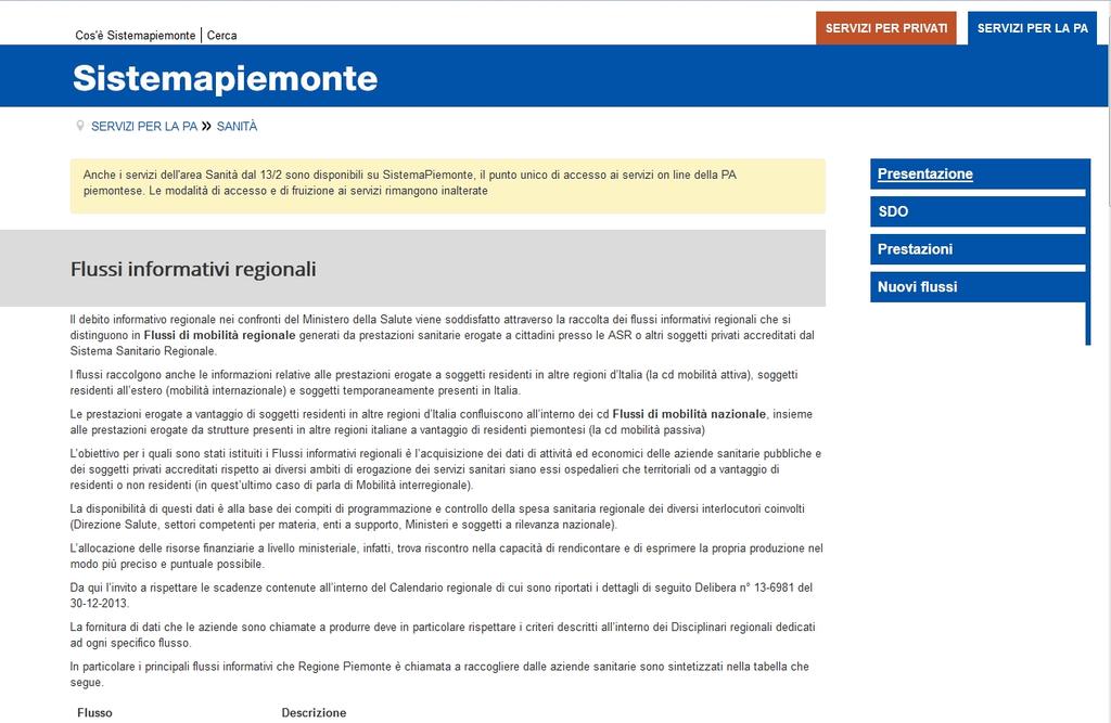 Si prosegue spostandosi nella sezione [Servizi] in fondo alla pagina e facendo click sul link [MOBS