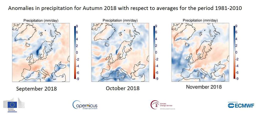 Tutti i singoli mesi autunnali sono stati più caldi rispetto alla media del periodo 1981-21 su quasi tutta l'europa, rendendo complessivamente la stagione autunnale 218 tra le più calde mai osservate