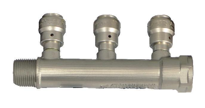 DISTRIBUTION MANIFOLDS / COLLETTORI DI DISTRIBUZIONE / VERTEILER / COLLECTEUR M/F BRASS TIN PLATED 16 X 2 PRONTO FIT MANIFOLD M/F -