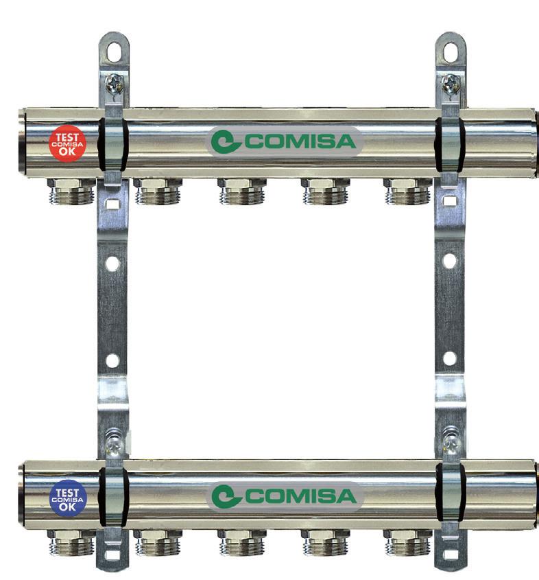 EUROCONO - NICHELATO - PREMONTATO FB-VERTEILER 1 1/4" IG - 2 ENTLÜFTUNGEN - ABGÄNGE 3/4" EUROKONUS - VERNICKELT - VORMONTIERT COLLECTEUR DE