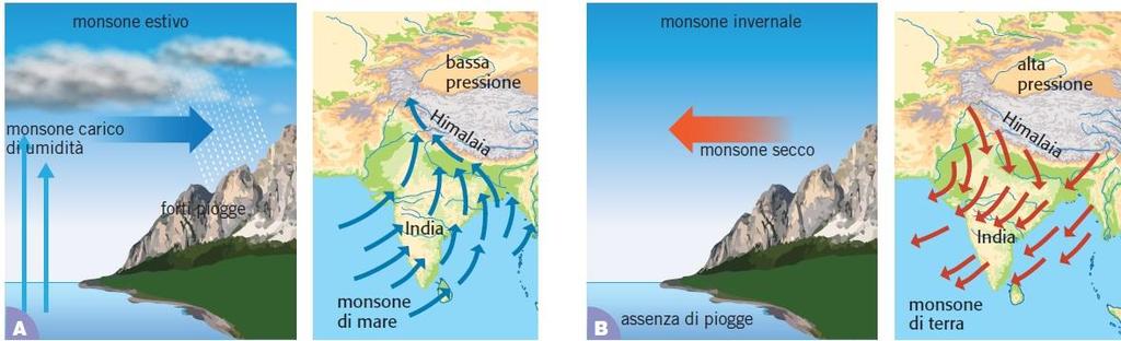 14. I venti possono essere classificati in base alla loro direzione e alla loro intensità periodici: i monsoni sono