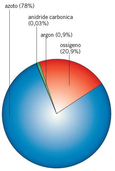 3. La composizione attuale della troposfera è diversa da quella dell attuale atmosfera primitiva La composizione della troposfera è un miscuglio di azoto (78,09%), ossigeno (20,94%), anidride