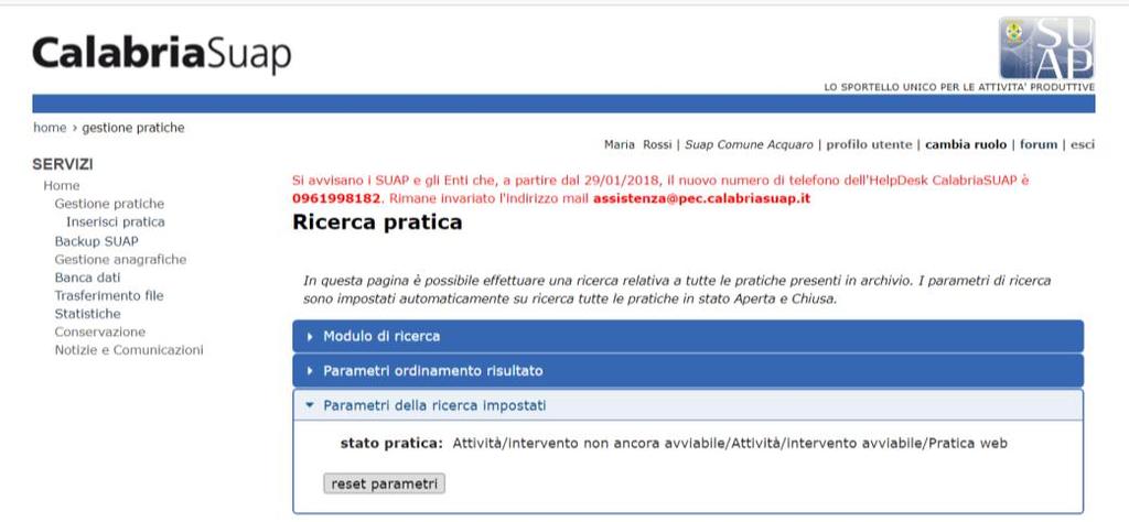 1. La visualizzazione di una circolare/rilevazione Gli operatori degli uffici SUAP avranno a disposizione la nuova sezione Notizie e comunicazioni.