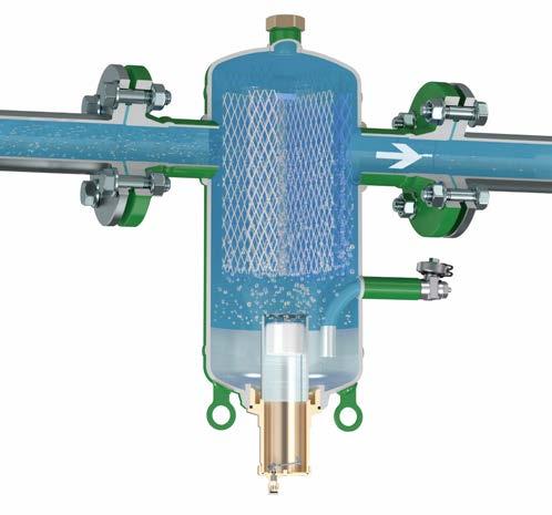 Efficienza separazione aria La quantità di aria che può essere rimossa da un circuito dipende da diversi parametri: aumenta al diminuire della velocità di circolazione e della pressione.