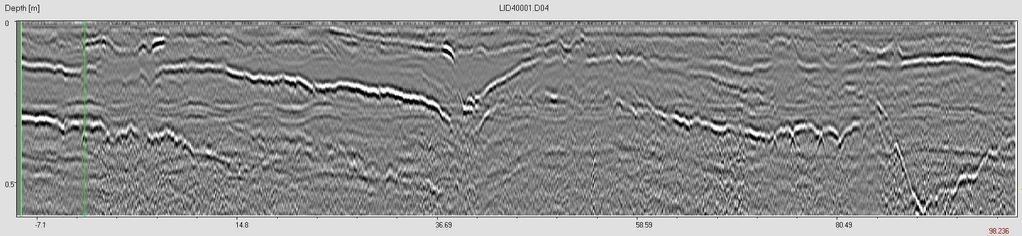 P a g. 9 3 ELABORAZIONE DATI 3.1 Elaborazione dati Georadar L elaborazione dei dati acquisiti attraverso il georadar è stata condotta utilizzando il software GRED3D, fornito da IDS S.p.A., che consente di analizzare il dato acquisito sia in formato numerico che attraverso immagini in forma di radargrammi.