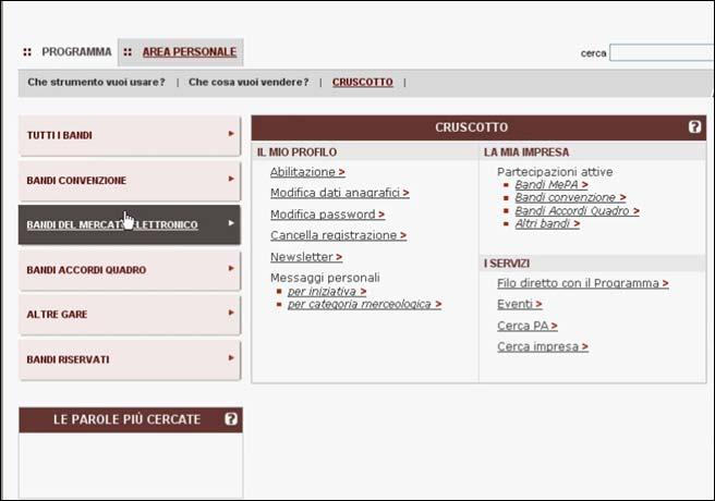 La richiesta di abilitazione 2/13 Si accede all Area