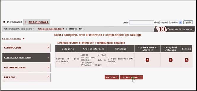 Nei differenti campi in cui è organizzata la tabella inserire le informazioni per la