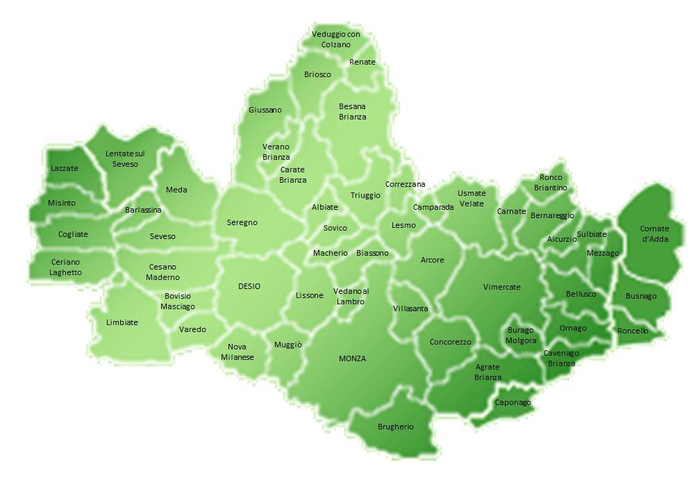 Guida ai servizi ambulatoriali e territoriali Provincia di Monza e Brianza Comuni con strutture afferenti all ASST Azienda Socio