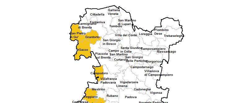 LA CARTOGRAFIA DEI OBBLIGATI DELLA PROVINCIA DI PADOVA Comuni con pop. 0-5.