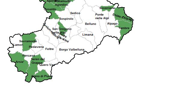 9/2014 Istituzione nuovo comune Longarone (BL) per fusione dei Comuni di Castellavazzo e Longarone L.R. n. 6/2016 Istituzione nuovo comune Alpago (BL) per fusione dei Comuni di Pieve d Alpago, Puos d Alpago e Farra d Alpago L.