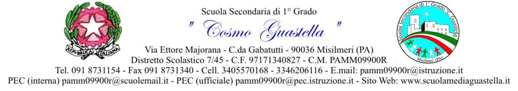 ISTITUTO SECONDARIO DI I GRADO C. GUASTELLA - C.F. 97171340827 C.M. PAMM09900R - AOO_PAMM09900R - Uffici Prtcll Generle Prt.