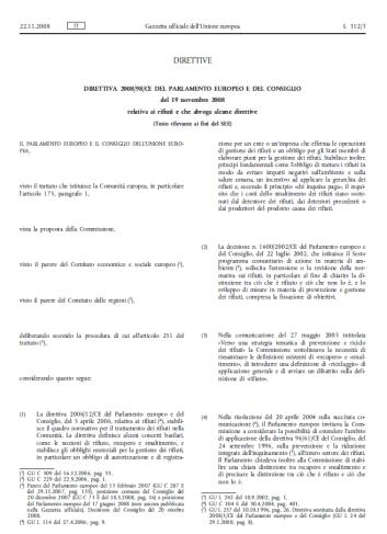 società europea del riciclaggio con un alto livello di efficienza delle risorse» Settimo