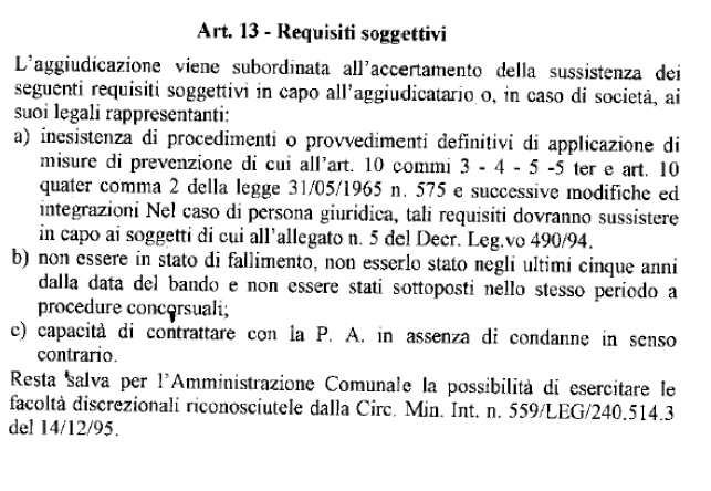 Stralcio Regolamento relativo alla gestione e alienazione dei beni immobili di