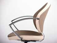 It has a wooden frame and polyurethane foam padding covered in eco-leather. The armrests have a chrome finish.