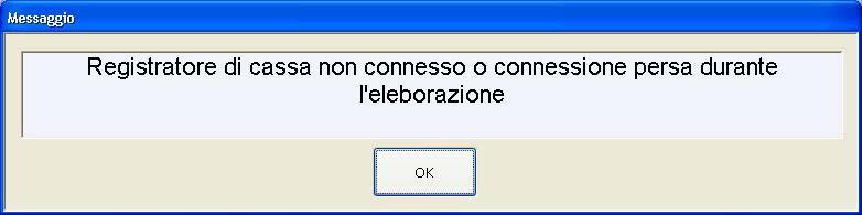 Operando in area di vendita compare il seguente messaggio: Questo errore è dato da più cause, come prima prova riavviamo