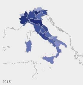 Per quanto riguarda le singole e le macro-regioni (Nord, Centro e Sud), Emilia Romagna e Valle d Aosta si posizionano ai primi posti con, rispettivamente, il 20,8 e il 20,5 di laureati in tali
