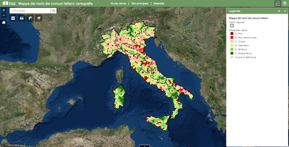 Alcune mappe dei Comuni italiani Classificazione dei