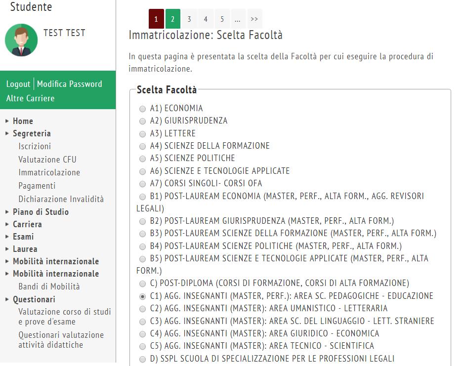 Scegliere la Facoltà del corso a cui ci si vuole immatricolare. Per i Master (https://www.unimarconi.it/download/attachments/brochure_master_didattica_a A1819.