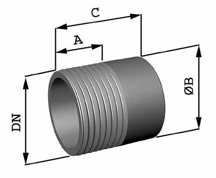 Art. VRG Tronchetto da saldare Welded stub pipe-standard Dimensioni DN - Pollici Dimensions DN- Inches A B C 1/ 1/4 3/ 3/4 1/4 1/ 1/ 1/ 4 14 0 0