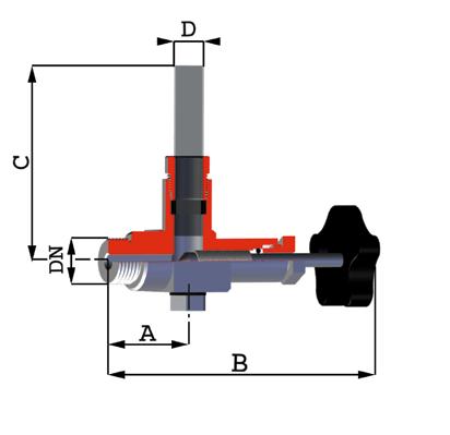 di intercettazione Level gauge with stop cock Dimensioni DN - Ø Gas Dimensions DN- Ø Gas 3/ 3/4 A A B C C D 4