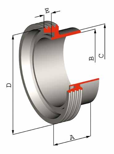 VDN 04 Guarnizione in gomma Rubber seal ring Dimensioni DIN DN Dimensions DIN DN A B C 0 5 3 5 90 3 36 4 54 6 1 5 94 4 1 4 4 5 5 5 5 5 5 5 5 6 6 33 46 5 64 1, 1 95 4 114 14 Materiali: Fluorurato -