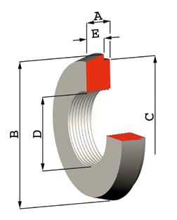 VDG Tappo maschio con filettatura interna Gas Connector, nut end, with internal gas thread (male) Dimensioni DIN DN Dimensions