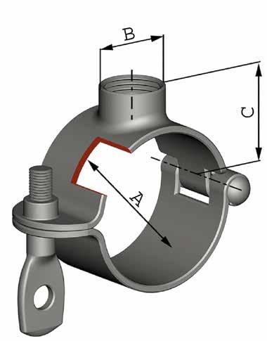 VSM 14 Materiali: AISI 4-316 Materials: AISI 4-316 Reggitubo a cerniera Clamp, thumb screw Dimensioni Dimensions DN Ø