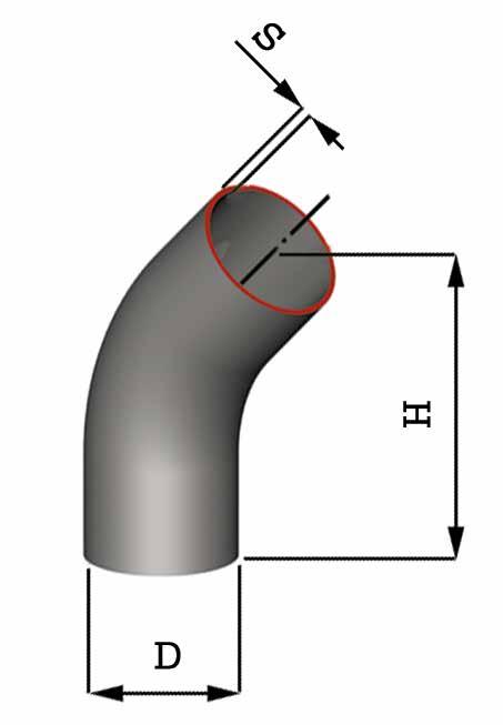 VMM Curve a 45 a mandrinare 45 Elbows for swage fitting Curve a 90 a mandrinare 90 Elbows for swage fitting Materiali: Tubo TET AISI 316 Finitura esterna: Lucida Finitura interna: Sabbiata Per