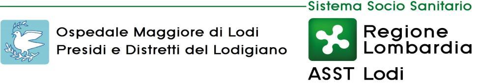 AZIENDA SOCIO SANITARIA TERRITORIALE DI LODI Sede: 26900 Ldi Via Fissiraga, 15 C.F. e Partita I.V.A. 09322180960 PROPOSTA DI DELIBERAZIONE USC/USS/Servizi prpnente Gestine Frmazine e Svilupp Risrse