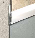 44 50 20mm 3mm 10mm EVC Profili in PVC che permettono di raccordare pavimenti vinilici o in linoleum con pavimenti in ceramica.