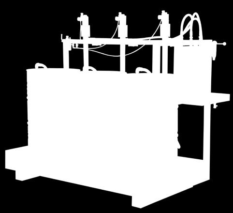 Composto da: Bacino di contenimento con telaio, pompe pneumatiche travaso olio R=3:1, staffe murali, tubi di aspirazione da fusto 200 litri, tubi di erogazione a Bar olio, regolatori di pressione,