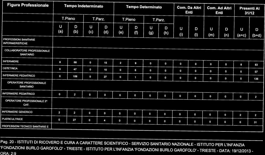 TI a Personale dell azienda sanitaria per figura professionale Figura Professionale Tempo Indeterminato Tempo Determinato Com. Da Altri Com.