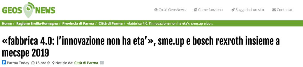 Sme.UP, Gruppo specializzato in Soluzioni Software e di Architetture IT per la risoluzione delle complessità del business moderno, partecipa a MECSPE 2019, la fiera di riferimento per l industria