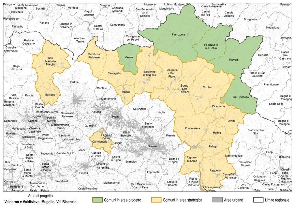 PARTE PRIMA Analisi e Descrizione Anagrafica dei Comuni che ricadono nell area strategia Comune Popolazione Residente (Istat 2011) Popolazione Residente (Istat 2017) Variazione demografica Superficie