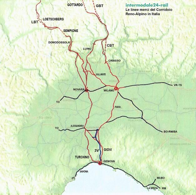 CORRIDOI TEN-T RENO-ALPI Sul versante italiano del tunnel Gottardo sono in corso, attraverso RFI (Gruppo Fs Italiane), interventi di potenziamento infrastrutturale e