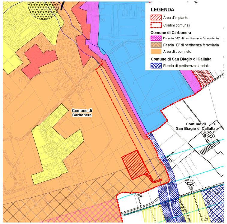 Inquadramento Acustico nel territorio Il comune di Carbonera ha provveduto a redigere ed approvare la Classificazione Acustica del territorio comunale ai sensi dell art. 6 della Legge 447/95.