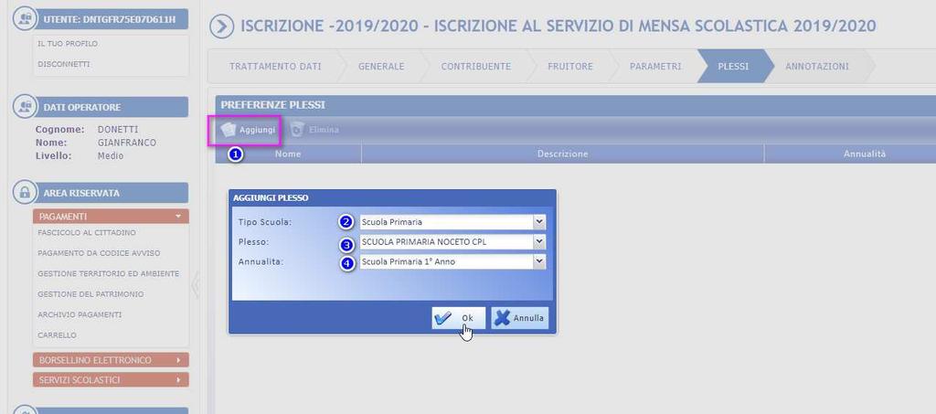 (Si intende la scuola che l alunno/a frequenterà nell As 2019/2020 in riferimento al servizio richiesto Terminata la