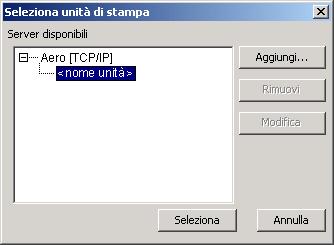 COLORWISE PRO TOOLS 16 4 Una volta immesse tutte le informazioni, fare clic su Aggiungi. 5 Dopo aver selezionato il nome il nome dell unità (Te035CMFP) nell elenco delle unità, fare clic su OK.