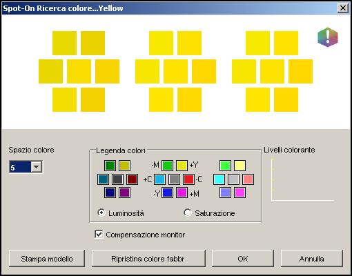 SPOT-ON 71 4 Indicare se si desidera immettere i valori CMYK come percentuali o come codici periferiche.