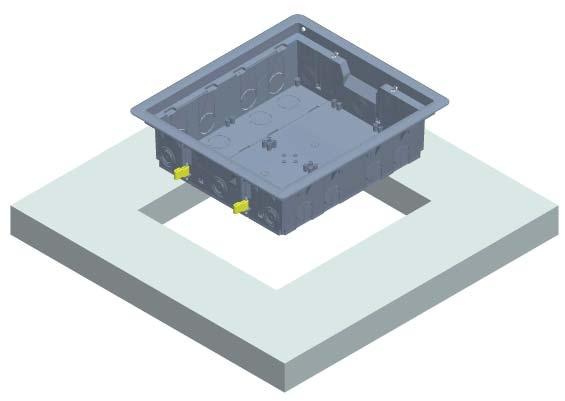 Facilità di Installazione Le scatole della serie TWIST si possono montare su pavimenti flottanti con mattonelle di spessore